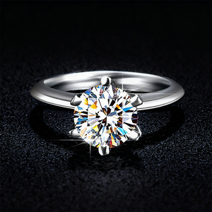 Anillos de Moissanita 1CT 2CT 3CT 5CT Anillos de Moissanita de Plata de Ley 925 - Product Image 1