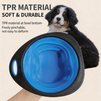 Bol pliable en silicone anti-déversement pour animaux de compagnie, plat portable pour l'eau et la nourriture pour chien et chat en extérieur