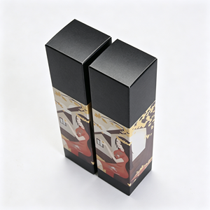 Custom Printed Recyclable Paperboard Slotted Gift <b>Box</b> with Handle for Cosmetic Packaging Oblong Shape - Product Image 5