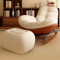 Fauteuil à bascule surdimensionné en daim avec repose-pieds, chaise longue inclinable de 93 cm de large, siège de loisirs nordique pour salon, chambre et hôtel