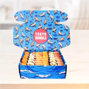 Sushi Takeaway Lunch Box Japanese Sushi Takeout Box With Divider Biodegradable Food Grade Paper Custom Disposable Cake Box