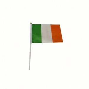 Wholesale Polyester Cheap Stock 14x21cm St. Patrick Day Hand Held Mini Ireland Irish Waving <b>Flag</b> - Product Image 5