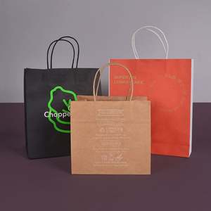 Senang01 Wholesale Fancy Wedding Party Giveaway Greaseproof Kraft <b>Bags</b> Handle for Pizza Sushi Eco-Friendly Christmas <b>Brown</b> <b>Gift</b> - Product Image 4