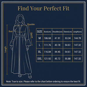 ชุดอาบายะปักลายหรูหราสำหรับผู้หญิง งานแต่งงาน อีด ผู้ผลิตภายใต้แบรนด์ส่วนตัว - Product Image 3