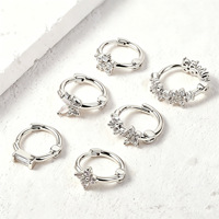 Anting Hoop Fashion Grosir ZUOLA, Lapisan Emas Asli 18K, Bertabur CZ, Model Kupu-kupu, Anting Huggie untuk Tulang Telinga, Tahan Air