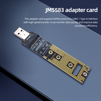 M.2 NVME SSD Ke USB 3.0 Adaptor Pembaca Kartu Konverter Internal Hard Disk untuk PCI-E/M.2 Nvme SSD JMS583 Elektronik Konsumen