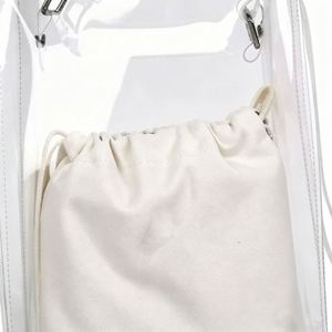 Bolso de hombro transparente de PVC para mujer, estilo casual, color liso, pequeño, tipo cartera de gelatina con letras, ideal para el verano. - Product Image 2