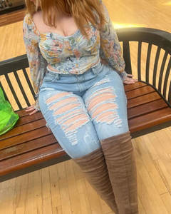 Jeans Ajustados Elásticos con Roturas para Mujer, Jeans Personalizados, Pantalones Vaqueros <span class=keywords><strong>de</strong></span> Mezclilla para Mamá, Talla Grande, Jeans Colombianos <span class=keywords><strong>de</strong></span> Cintura Alta - Product Image 2