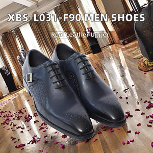 Chaussures de mariage pour hommes en cuir véritable de haute qualité XBS-L031-F90, à bout carré, grande taille, à lacets, pour le bureau, la carrière, printemps, été, automne - Product Image 2