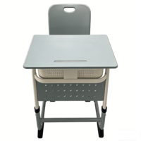 Bureau et Chaise d'Étudiant Individuels Modernes avec Tiroir à Livres, Table d'Écriture en Métal et Bois pour Salle de Classe Scolaire Meuble WANGLI ZY_34