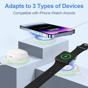 Tampone di ricarica Wireless con luci ambientali colorate 3-in-1 di ricarica rapida magnetica per <span class=keywords><strong>Apple</strong></span> per auricolari <span class=keywords><strong>iPhone</strong></span> orologio funzione Pd OTP - Product Image 6