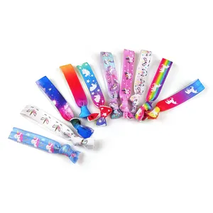 Bracelet élastique multicolore avec logo personnalisé, pièces, bandeau à nœud élastique pour les cheveux, cravates, chouchou pour filles