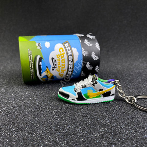 Gói thiết lập thu nhỏ PVC bán buôn thiết kế Ben Jerry Móc chìa khóa vòng chìa khóa với hộp mini Giày keyrings <span class=keywords><strong>Sneaker</strong></span> Keychain 3D Dunk - Product Image 3