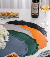 Napperon en cuir PU rétro européen Tapis de table de salle à manger étanche