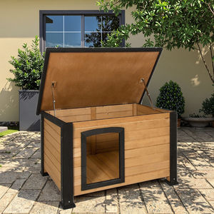 Rumah Anjing Modern Ramah Lingkungan SDD007, Kit Isolasi Cetak Kayu, Kandang Anjing Berpemanas untuk Luar Ruangan - Product Image 3