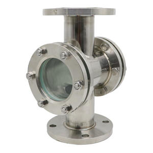 Indicateur de débit d'eau à impulsion avec visière en verre à bride 304 DN100 HGS07, en acier au carbone, avec collier de serrage pour tuyau - Product Image 4