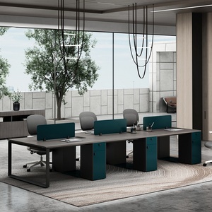 Customized Modern 2 4 6 Person Seat Office Staff Table <b>Desk</b> Panel Partition Contemporary Modular Cubicle <b>Workstation</b> - Product Image 2