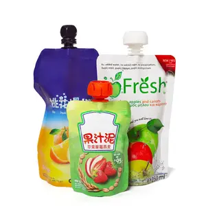 Custom Printing Logo 100ml 200ml 250ml 350ml 500ml Korean Stand-up Drink Bags Aluminum Foil Plastic Juice Milk Packaging Pouch