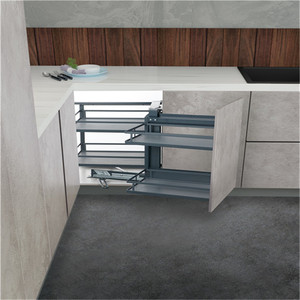 Kitchen <strong>Storage</strong> Comfort Magic <strong>Corner</strong> Cabinet <strong>Unit</strong> 30cm Door Universal Stainless Steel Pull Basket Soft Close Closing Features - Product Image 4