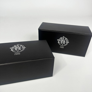 Luxury Magnetic Foldable Gift <b>Box</b> <b>Black</b> Color <b>Box</b> with Scratch-resistant Matte Lamination White Color Logo Printing Packaging - Product Image 4