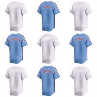 Jersey Baseball Philadelphia Bordir 3D Bernapas Ukuran Besar Grosir # 3 Bryce Harper 12 Kyle Schwarber 7 Trea Uniseks