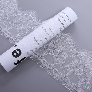 Dentelle de cils avec bord latéral, <span class=keywords><strong>tissu</strong></span> doux, 1 pièce, offre spéciale, <span class=keywords><strong>français</strong></span>, noir, blanc, nylon, bordure <span class=keywords><strong>au</strong></span> <span class=keywords><strong>mètre</strong></span> - Product Image 4
