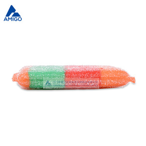 Éponge de nettoyage rayée rectangulaire orange, rouge, verte, blanche pour la cuisine, la vaisselle et l'usage domestique - Product Image 4