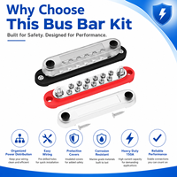 Barre de connexion 12 voies CC négative commune pour camping-car et bus avec couvercle - 150A 12V