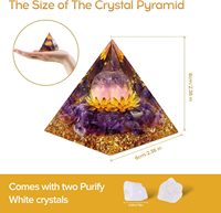 Kristallpyramide für Positive Energie, Blume des Lebens Orgonit Amethyst Heilkristallpyramide für Chakra-Heilung