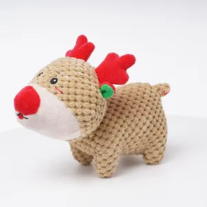 Рождественская игрушка для собак, прочная Интерактивная мягкая плюшевая игрушка для домашних животных, Рождественская игрушка для собак