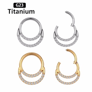 Piercing <span class=keywords><strong>Helix</strong></span> in Titanio G23 ASTM F136 Placcato <span class=keywords><strong>Argento</strong></span> con Sfera di Zirconia, Anelli per Septum, Capezzolo, Conchiglia, Cartilagine, Trago, Naso per Bambini - Product Image 4