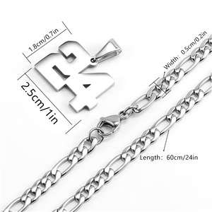 0-99 lettere arabe gioielli da donna <span class=keywords><strong>collana</strong></span> sportiva impermeabile nome argento arabica numero ciondolo <span class=keywords><strong>collana</strong></span> per gli uomini - Product Image 4