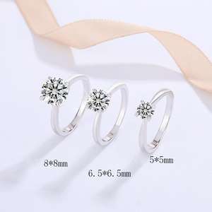 Anillo de Compromiso de Plata de Ley 925 con Baño de Platino, Cuatro Garras, Moissanita Redonda de Corte Brillante de 2 Quilates, Joyería Fina para Mujer, Venta al por Mayor de Fábrica - Product Image 4