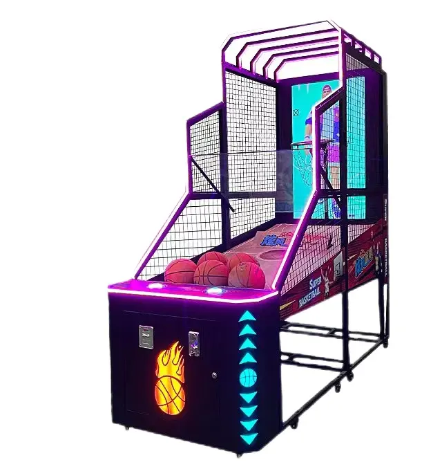 55\" LCD-Anzeige LCD-Lotterie-Ziehlmaschine Basketball Hoop Shot Ball Spielkonsole elektronischer Simulator Münzzahlung Sport