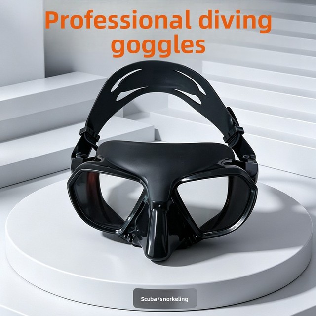 BINGZHUO Freediving Diving Mask Snorkeling Set Silicone Bat-Shape Mask Breathing Tube Diving Mask for Freediving Swimming