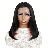 Peluca frontal de encaje transparente de cabello virgen vietnamita 13x4 doblemente estirado para mujer, ideal para bob, cabello Remy al por mayor