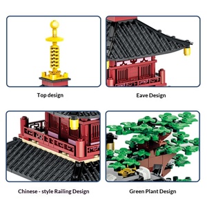 Wange 6235 Modèle de blocs de construction assemblables du Temple de Hanshan, petites particules, Pagode Puming, Jouets de construction d'inspiration chinoise ancienne - Product Image 4