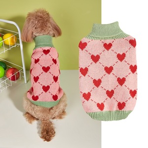 Atacado Personalizado Pet Dog <span class=keywords><strong>Sweater</strong></span> Roupas Pequeno Luxo Dia Dos Namorados Casamento Coração Quente Inverno Pet Cat Dog Roupas Camisola - Product Image 2