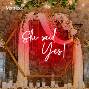 Enseigne néon LED personnalisée « <span class=keywords><strong>Elle</strong></span> a dit oui » pour mariage, « Marry Me », lumières LED, enseigne extérieure, décoration murale pour fête de fiançailles, toile de fond pour demande en mariage - Product Image 5