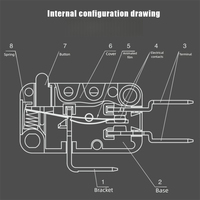 Micro-interrupteur personnalisable BL-WD-KW3-6A-2C, bouton de fin de course à contact ponctuel pour opérations à courant élevé