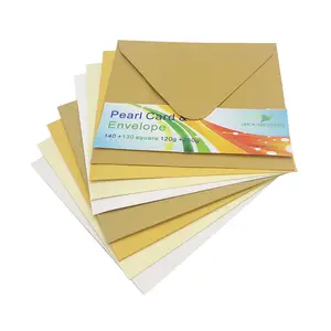 140 +130 Square Pearlescent Metallic Commercial Paper Envelopes And Cards For Business Relation