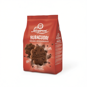 Lazzaroni Rubacuori Sweet Chocolate Cocoa and Drops 700g X 8pcs Semi-Soft Flower-shaped <b>Biscuits</b> in Bag Sweet Fermented Cake - Product Image 2
