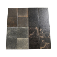 Carreaux de sol en porcelaine noir mat doré 200x200mm, antidérapants, résistants à l'usure, texture aspect pierre pour hôtels, villas et espaces familiaux