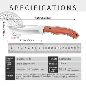 Lonsdow Cắm Trại Sinh Tồn Ngoài Trời Tự Vệ Săn Bắn Dao Gỗ Xử Lý Tùy Chỉnh OEM Hỗ Trợ Chiến Thuật Dao - Product Image 6