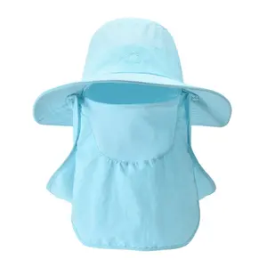Bob de Protection hommes, chapeau de soleil à large bord, Protection amovible pour cou et visage, anti-rabat, vente en gros, en stock, collection