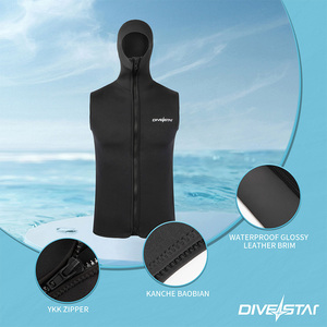 Haut de <span class=keywords><strong>combinaison</strong></span> de surf DIVESTAR en néoprène 3 mm avec logo personnalisé, camouflage, sans manches, fermeture éclair avant - Product Image 5