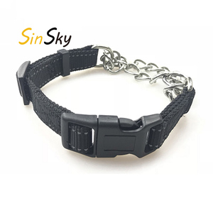 SinSky, cadena de acero inoxidable resistente, collar de nailon para perros, Collar impermeable ajustable para perros Martingale - Product Image 1