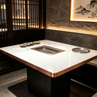 Table de barbecue commerciale autonettoyante sans fumée avec échappement inférieur pour restaurant de barbecue, fournie par l'usine Jilu
