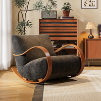 Sillón Individual de Diseño Moderno, Estilo Antiguo, Tapizado en Tela, para Dormitorio, Sala de Estar, Ocio, Sillón Mecedor Creativo