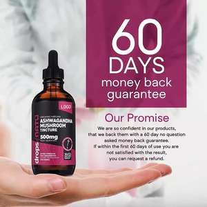 Etiqueta Privada ODM-Suplemento orgánico para el cerebro para hombre, 60ML, 500mg, Ashwagandha, tintura de seta, soporte para la esterilización - Product Image 4